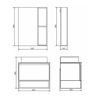 Comforty Зеркало-шкаф "Прага-60" дуб белый